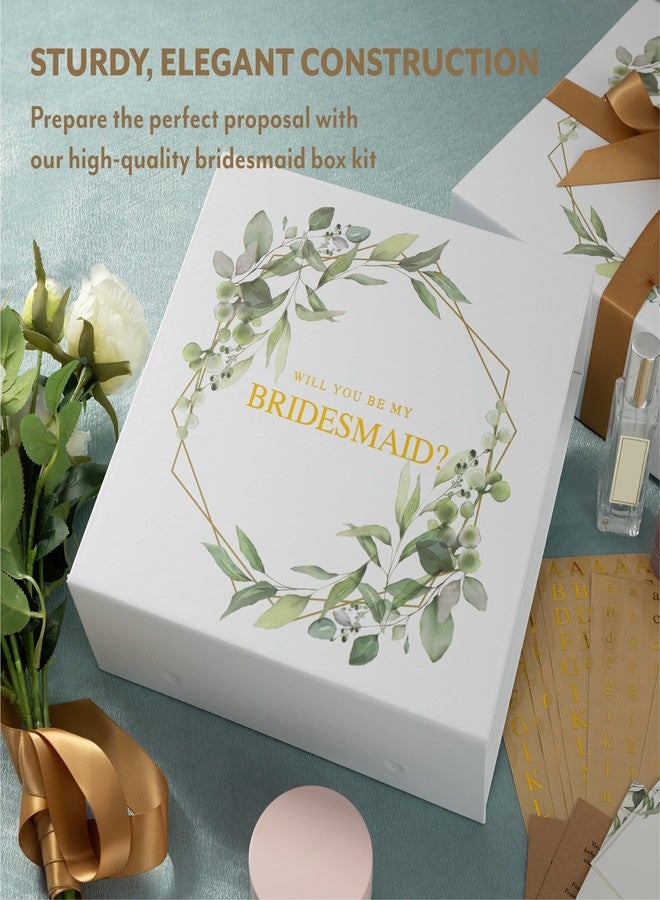 Your Perfect Day صندوق اقتراح وصيفات العروس ليومك المثالي - صناديق هدايا مغناطيسية من الورق المقوى لحفلات الزفاف - ملصقات، شريط، ورق مجعد - مجموعة من صندوقين لوصيفات العروس وصندوق واحد لوصيفة الشرف - Image 3